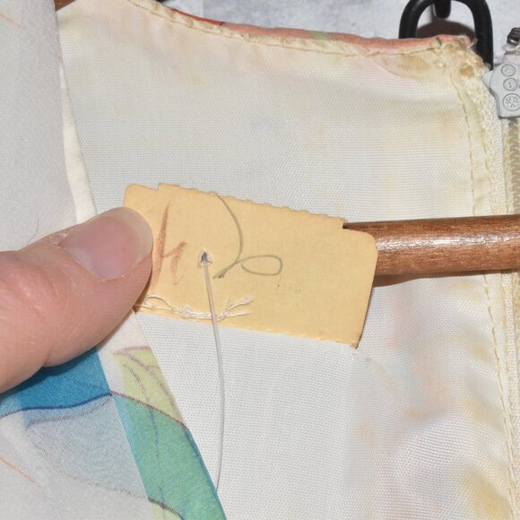 1960's VINTAGE Abstract Flora Chiffon Maxi Stunning Dress Small Size - Picture 7 of 16